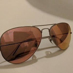 RayBan rose gold aviator sunglasses